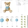 Set Decoratiuni Tort Ursulet si Norisori Albastru Auriu