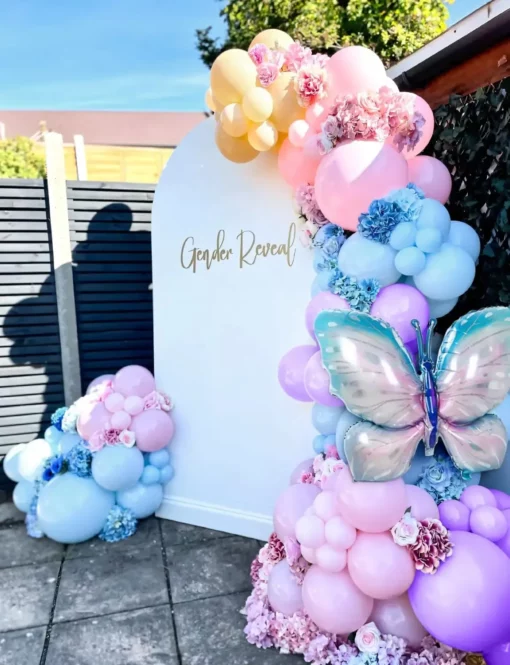 Set Baloane Pastel Si Fluturi Gigant Pentru Decor Evenimente 139 piese