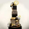 Decoratiune Tort Premium Gold Black Disco Party