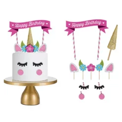 TOP2 Set Decoratiuni Pentru Tort Magical Unicorn