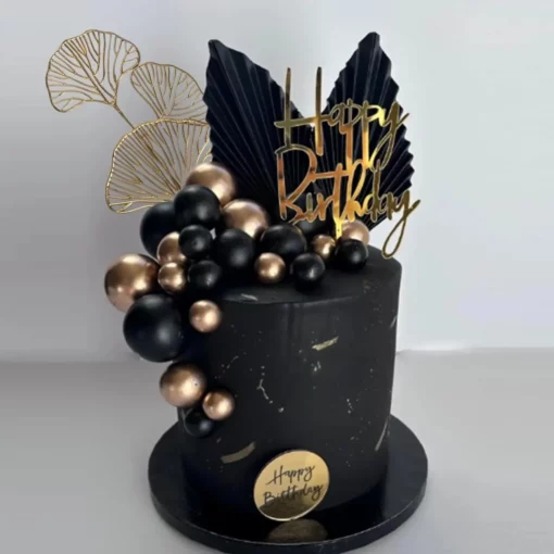 Decoratiune Tort Premium Black Gold Elegance