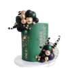 Decoratiune Tort Evenimente Negru Gold Verde
