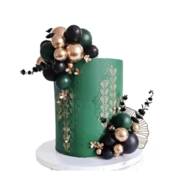 Decoratiune Tort Evenimente Negru Gold Verde
