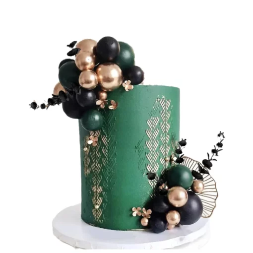 Decoratiune Tort Evenimente Negru Gold Verde
