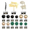 Decoratiune Tort Evenimente Negru Gold Verde