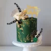 Decoratiune Tort Evenimente Negru Gold Verde