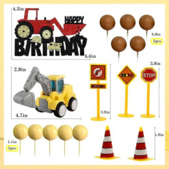 Set decor tort șantier cu excavator