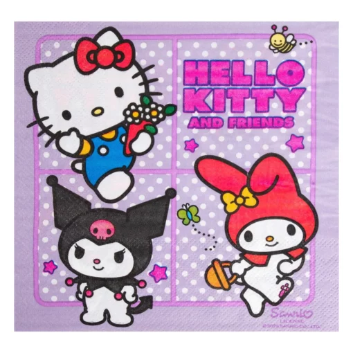 Set 12 Servetele Aniversare Petrecere Hello Kitty