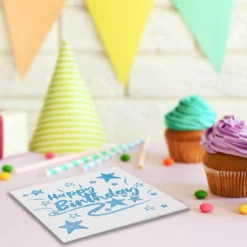 șervețele Happy Birthday stele bleu 33×33 cm set 40 bucăți
