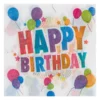 șervețele Happy Birthday baloane colorate 33×33 cm set 80 bucăți
