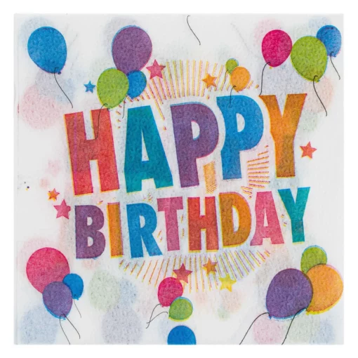 șervețele Happy Birthday baloane colorate 33×33 cm set 80 bucăți
