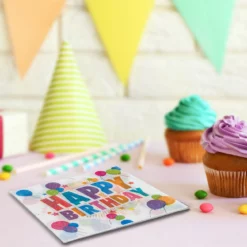 șervețele Happy Birthday baloane colorate 33×33 cm set 80 bucăți