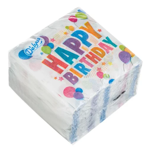 șervețele Happy Birthday baloane colorate 33×33 cm set 80 bucăți