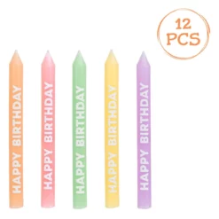 Set 12 Lumanari Aniversare Culori Pastelate