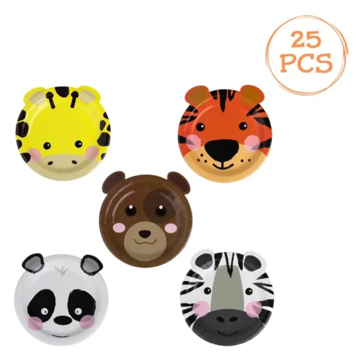 farfurii animale 5 modele animale 25 bucăți Ø18 cm