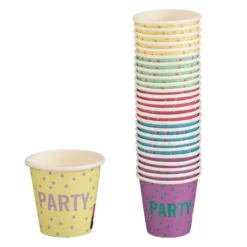Set 25 Pahare Aniversare Petrecere Colorate Party 80 ml