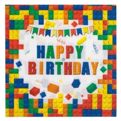 Set 20 Servetele Aniversare Petrecere Tematica Jocuri Lego