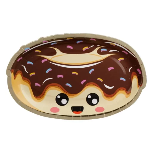 Set 6 Farfurii Aniversare Petrecere Donuts 22 cm