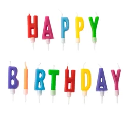 lumânări aniversare litere colorate Happy Birthday set 13 bucăți