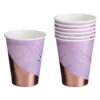 Set 6 Pahare Petrecere Aniversare Lila Marble Gold
