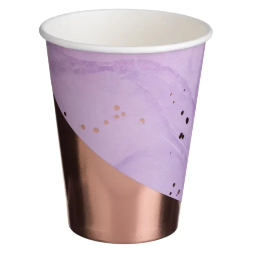 Set 6 Pahare Petrecere Aniversare Lila Marble Gold
