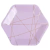 Set 6 Farfurii Hexagonale Elegante Lila Marble Gold