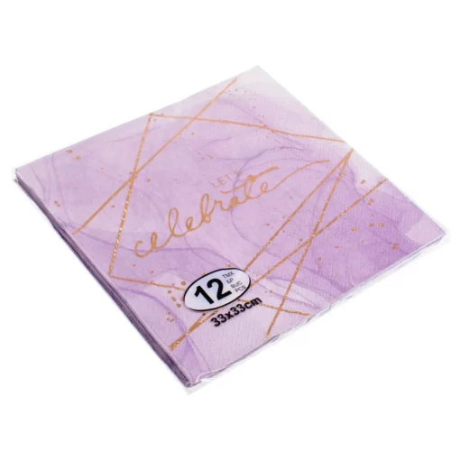 Servetele Hexagonale Elegante Let's Celebrate Lila Marble