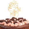 topper tort auriu față fluturi 12x17cm