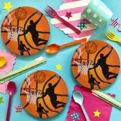 Set 6 Farfurii Aniversare Petrecere Tematica Basketball 23 cm