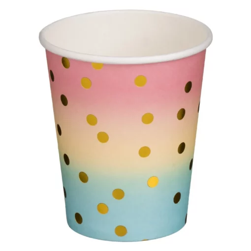 Set 12 Pahare Aniversare Petrecere Colorata Ombre