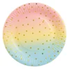 Set 12 Farfurii Aniversare Petrecere Colorata Ombre 18 cm