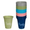 Set 50 Pahare Din Plastic Petrecere Aniversare Multicolore 360 ml