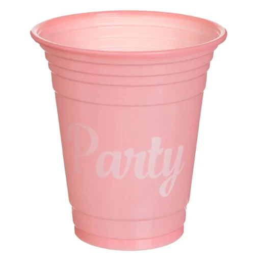 Set 50 Pahare Din Plastic Petrecere Aniversare Multicolore 360 ml