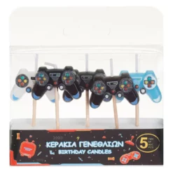 Set 5 Lumanari Aniversare Controller Jocuri Video