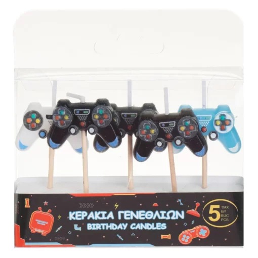 Set 5 Lumanari Aniversare Controller Jocuri Video