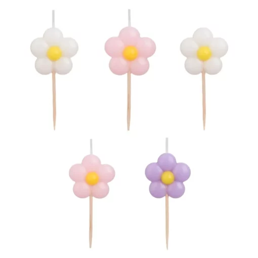 Set 5 Lumanari Aniversare Margarete Pastel
