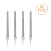 Set 12 Lumanari Aniversare Zi De Nastere Silver Cu Glitter