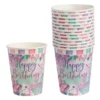 Set 12 Pahare Petrecere Multicolore Cu Fluturasi
