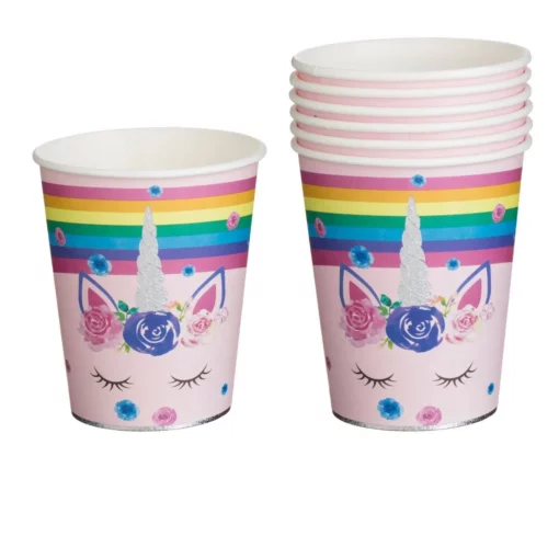Set 6 Pahare Petrecere Rainbow Magical Unircorn