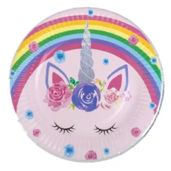 Set 6 Farfurii Petrecere Rainbow Magical Unircorn