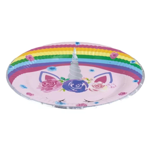 Set 6 Farfurii Petrecere Rainbow Magical Unircorn