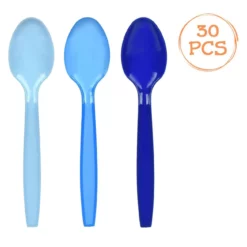 Set 30 Lingurite Din Plastic Pentru Petrecere Albastre