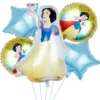 Set 5 baloane folie cu alba ca zapada 100 cm si stele albastre
