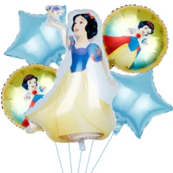 Set 5 baloane folie cu alba ca zapada 100 cm si stele albastre