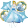 Set 5 baloane folie cu Cenusareasa 92 cm si stele light blue