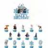Set de 15 piese tip topper tort elsa cu Anna, Olaf si accesorii Frozen.