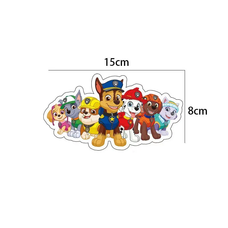 Dimensiuni exacte pentru topper tort patrula catelusilor, piesa centrala de 15x8 cm.