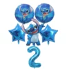 Set baloane din folie Stitch albastru cu cifra 2 pentru aniversarea de 2 ani