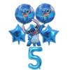 Set baloane din folie Stitch albastru cu cifra 5 pentru aniversarea de 5 ani