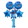Set baloane din folie Stitch albastru cu cifra 1 pentru prima aniversare